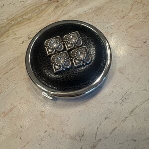 Brighton Black and Silver Compact Mirror